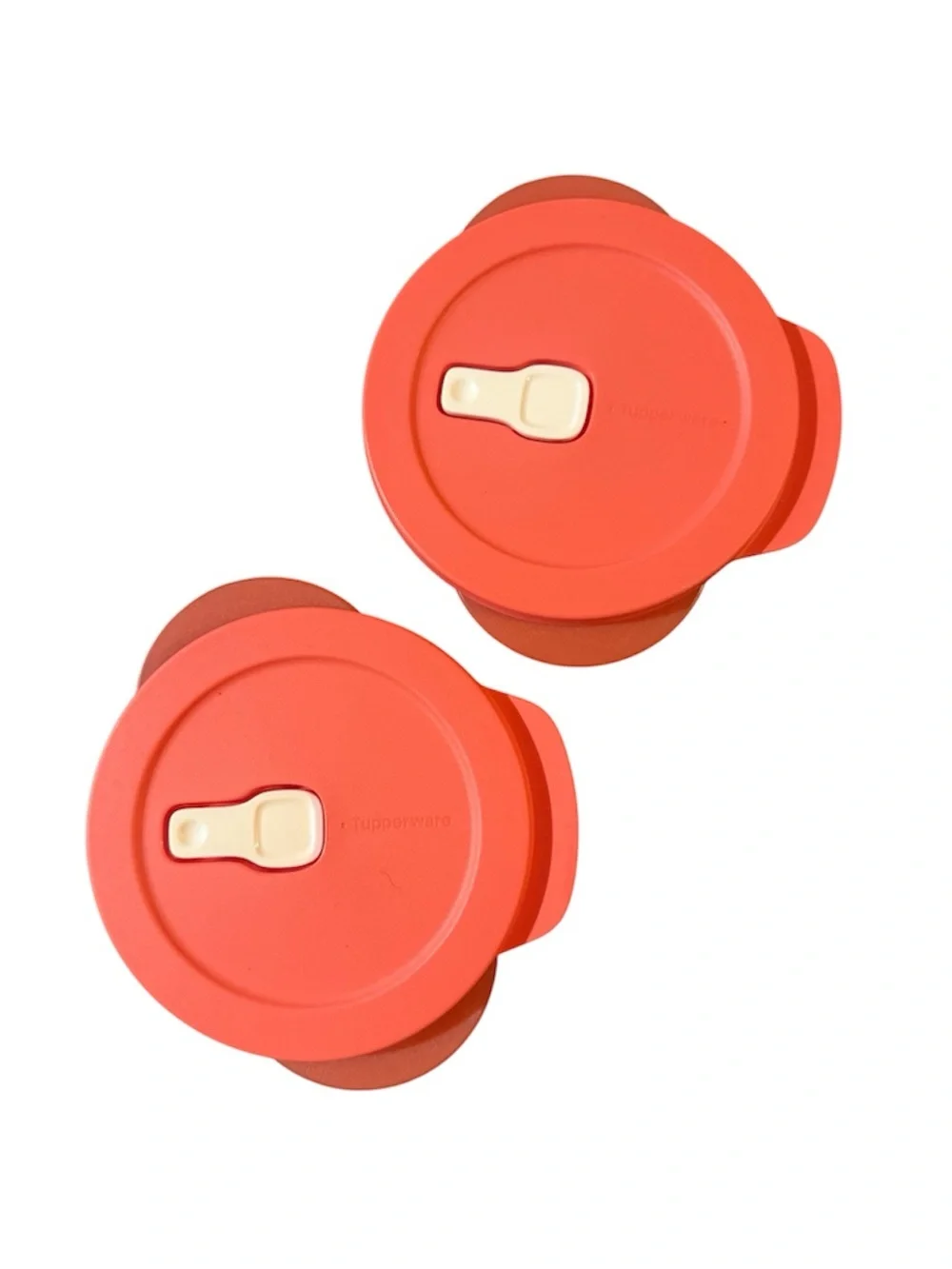 NEW Set of 2 Tupperware Coral Vented Microwave Containers - Round Lids